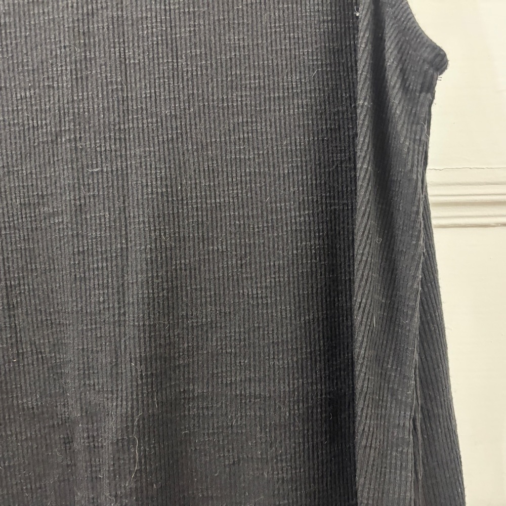 Forever 21 Longline Split Hem Ribbed Elegant Black Sleeveless Dress - Sz Medium - Picture 6 of 9